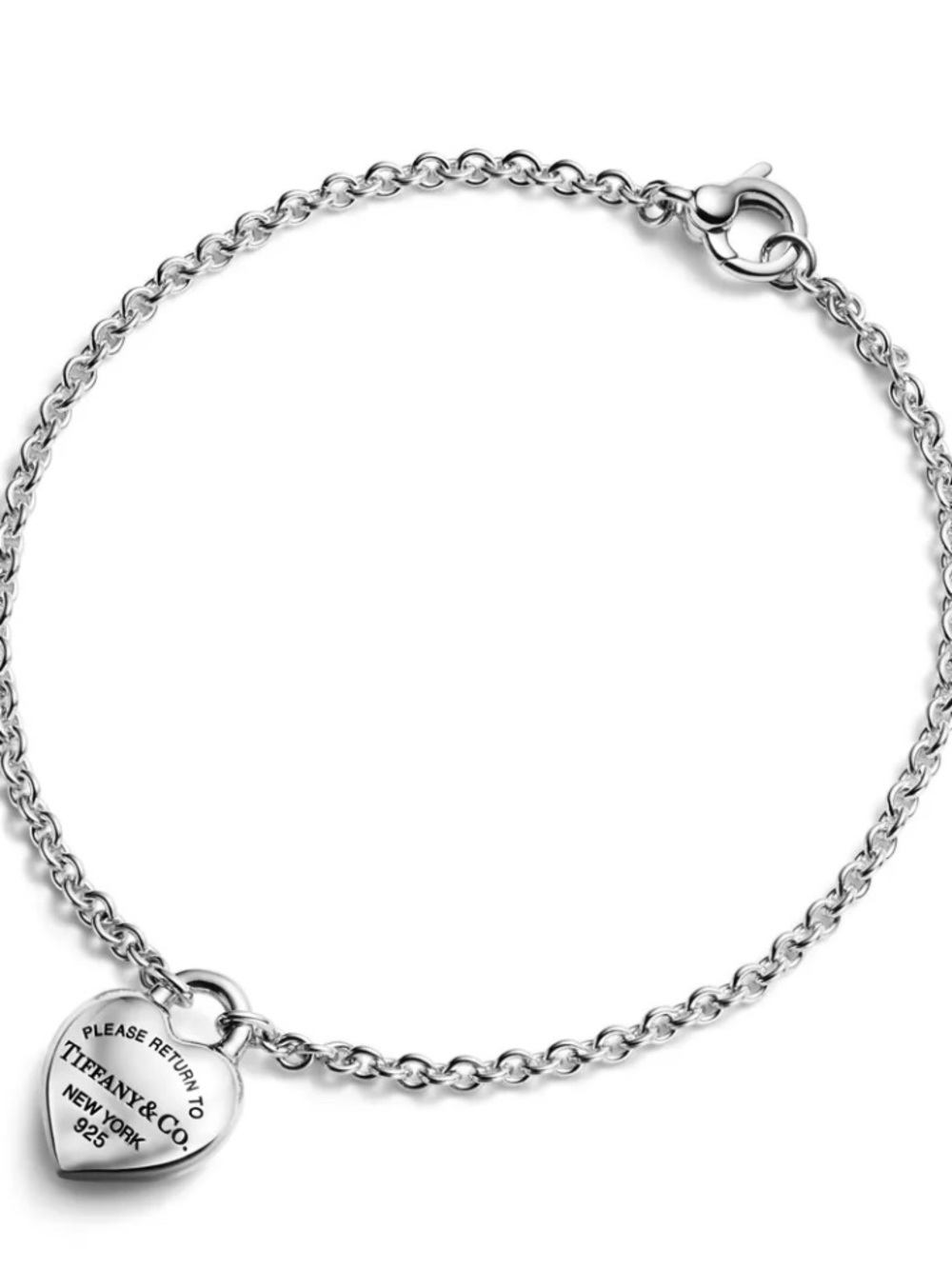 Tiffany & Co. Polished Silver Heart Tag Chain Bracelet - Silver - Picture 2 of 5